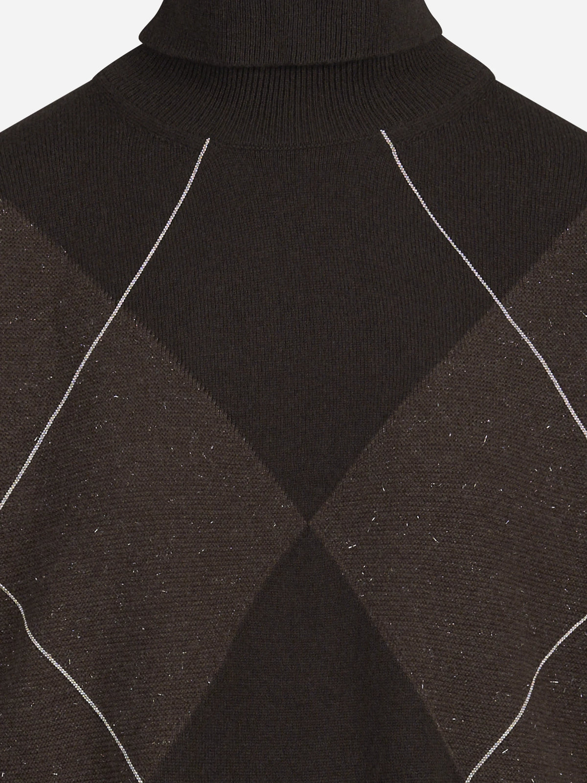 Maglia dolcevita jacquard marrone - dettaglio del prodotto