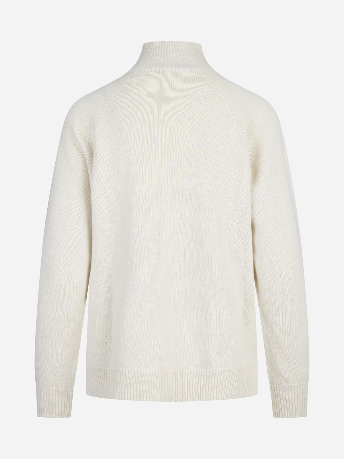 Maglia a collo alto in lana seta e cashmere bianca - vista posteriore