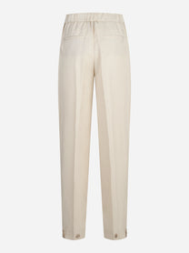 Pantaloni dritti in lyocell beige - vista posteriore