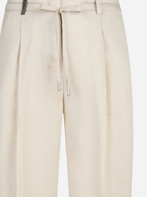 Pantaloni dritti in lyocell beige - dettaglio del prodotto