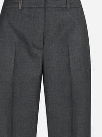Pantaloni palazzo in flanella di lana grigi - dettaglio del prodotto
