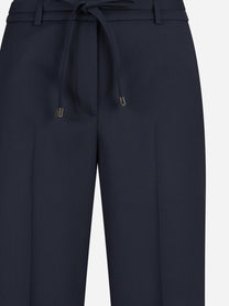 Pantaloni palazzo in gabardina di lana blu - dettaglio del prodotto
