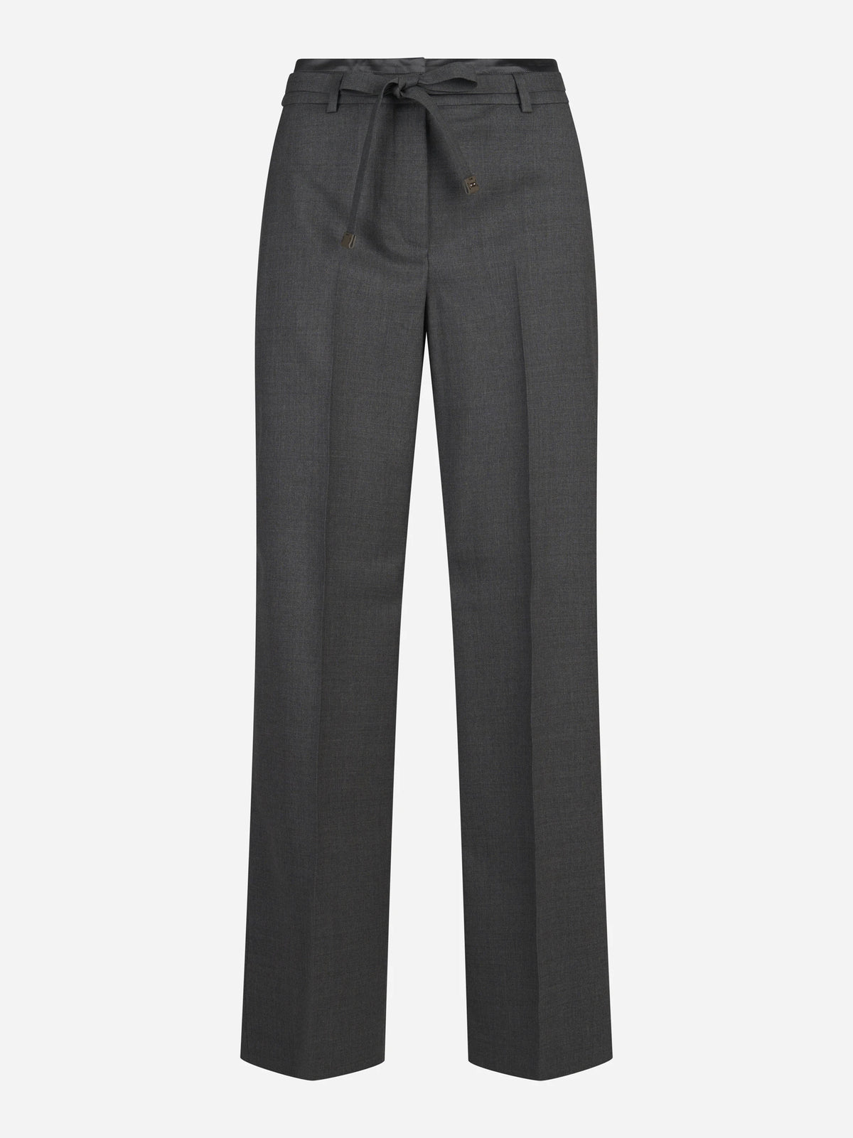 Pantaloni palazzo in gabardina di lana grigi - vista frontale