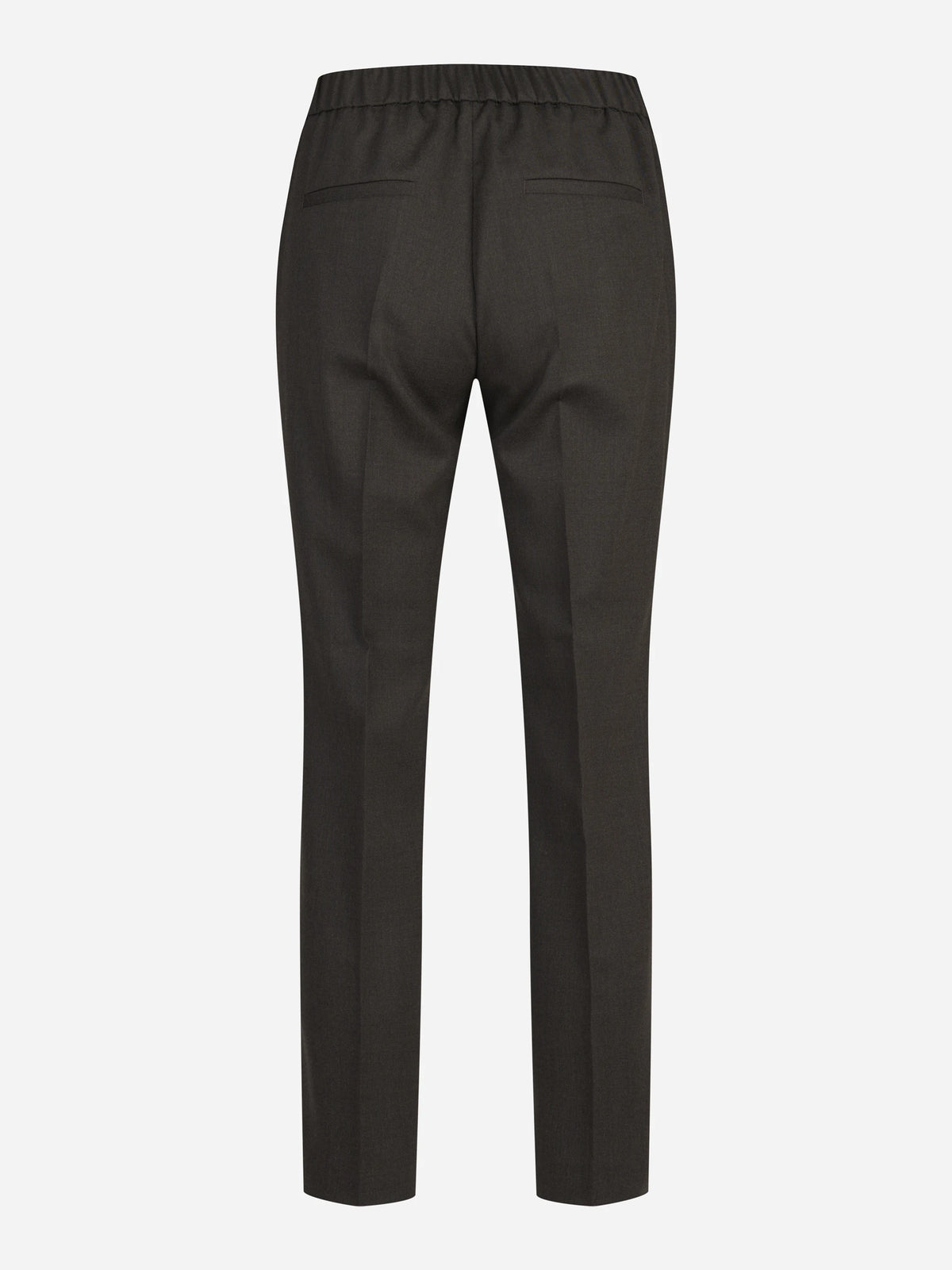 Pantaloni in flanella stretch marroni - vista posteriore