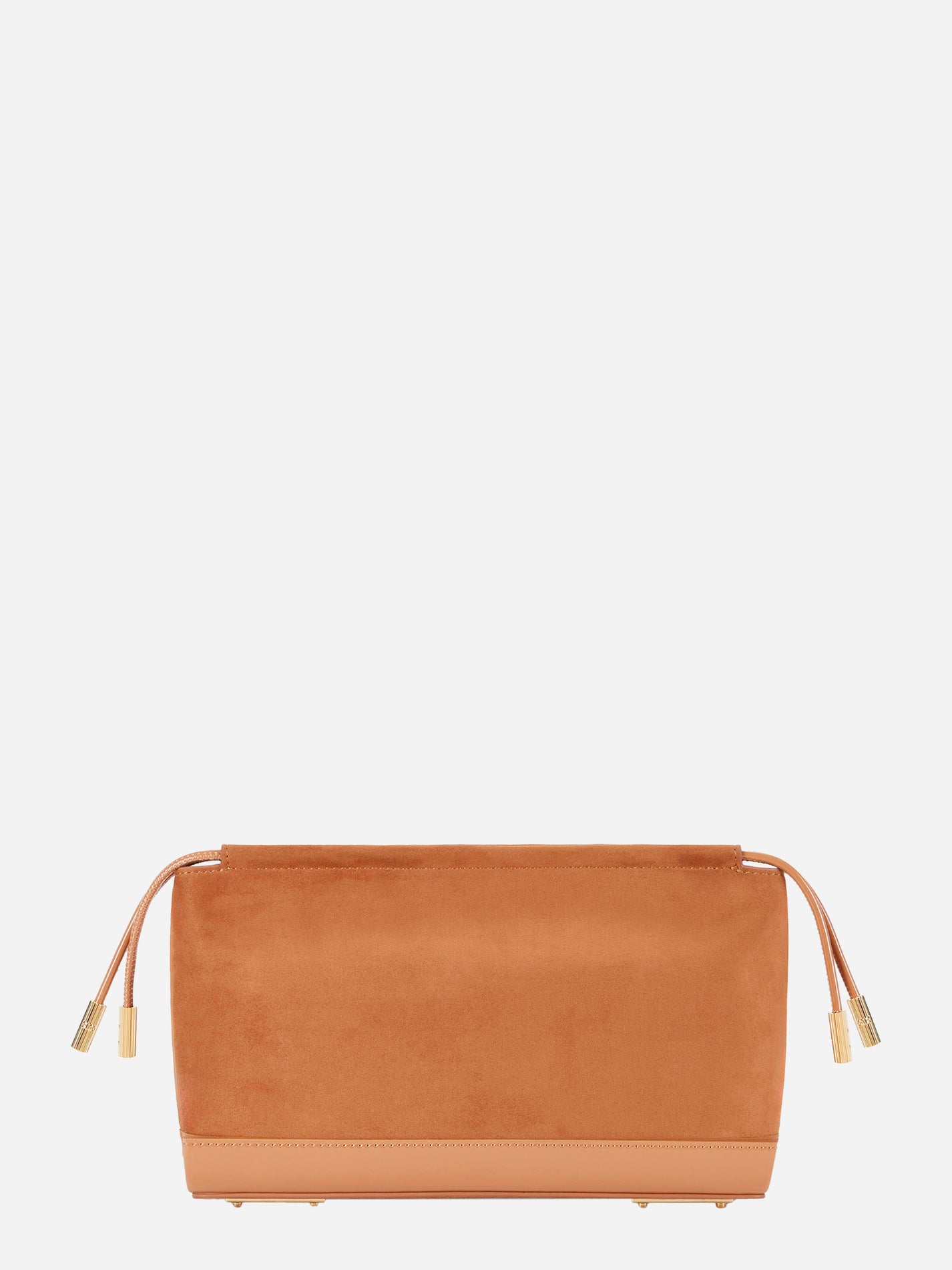 Pouch Elisabetta Franchi in pelle scamosciata color cuoio