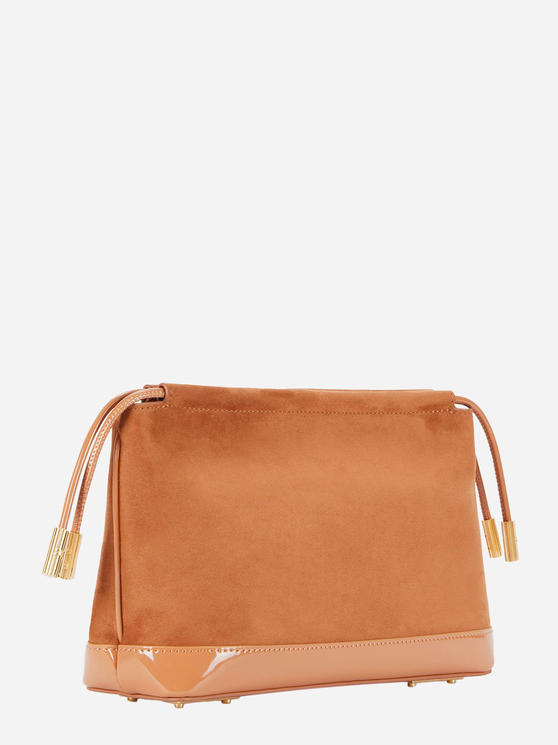 Pouch cuoio Elisabetta Franchi vista laterale con finitura lucida