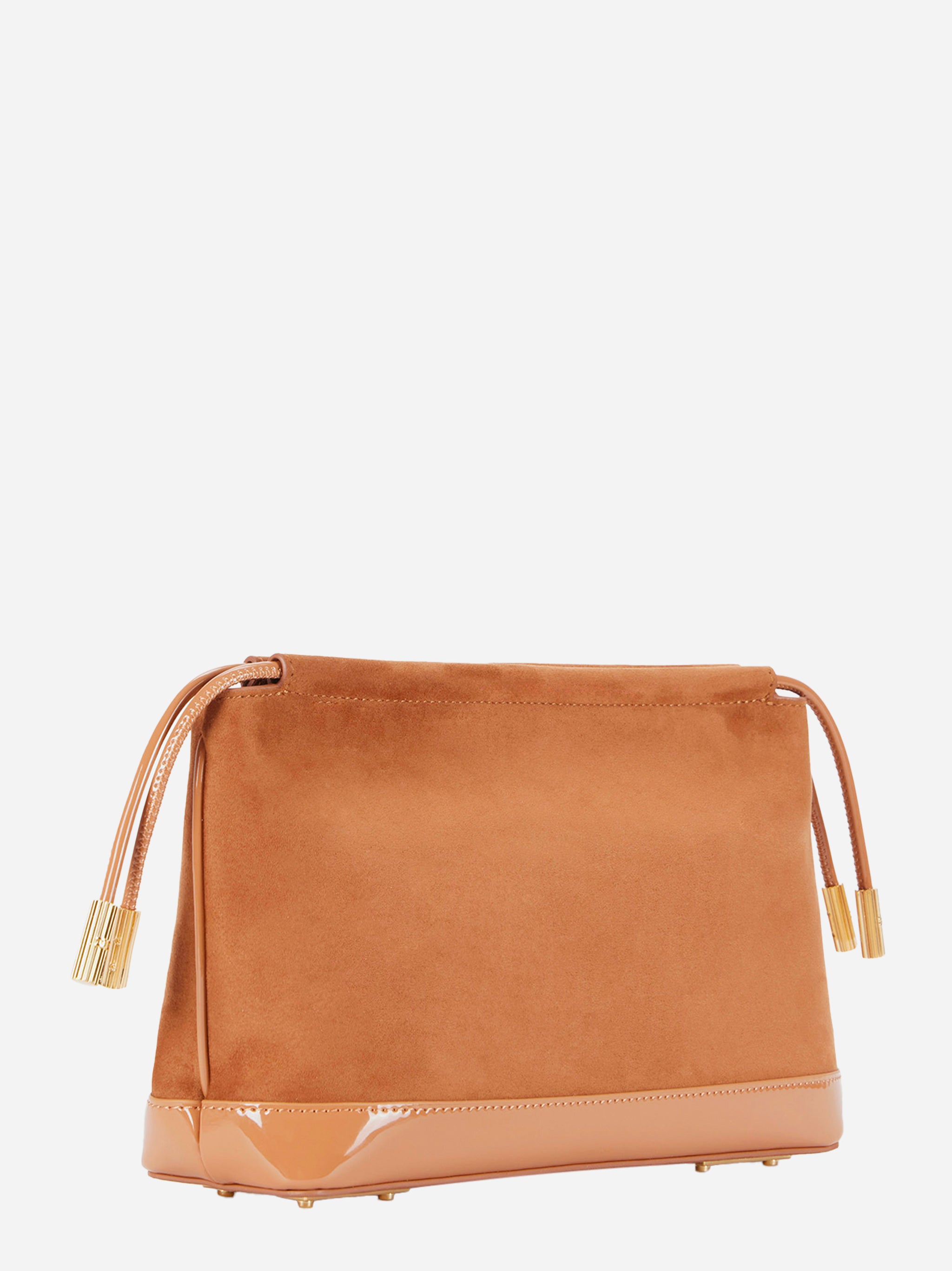 Pouch cuoio Elisabetta Franchi vista laterale con finitura lucida