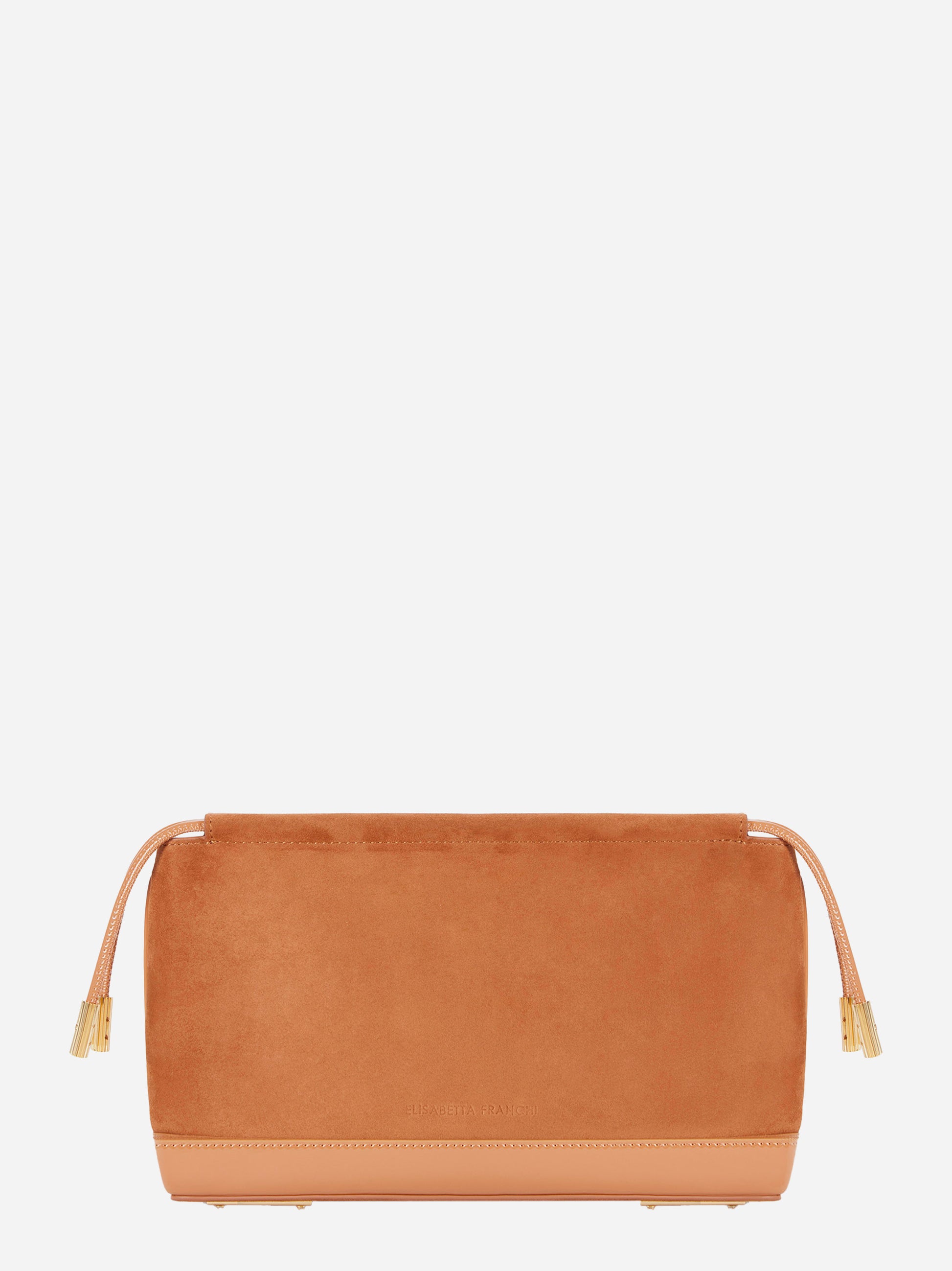 Retro pouch Elisabetta Franchi cuoio con piedini metallici