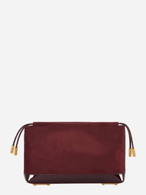 Pouch Elisabetta Franchi in suede bordeaux - vista frontale&quot;