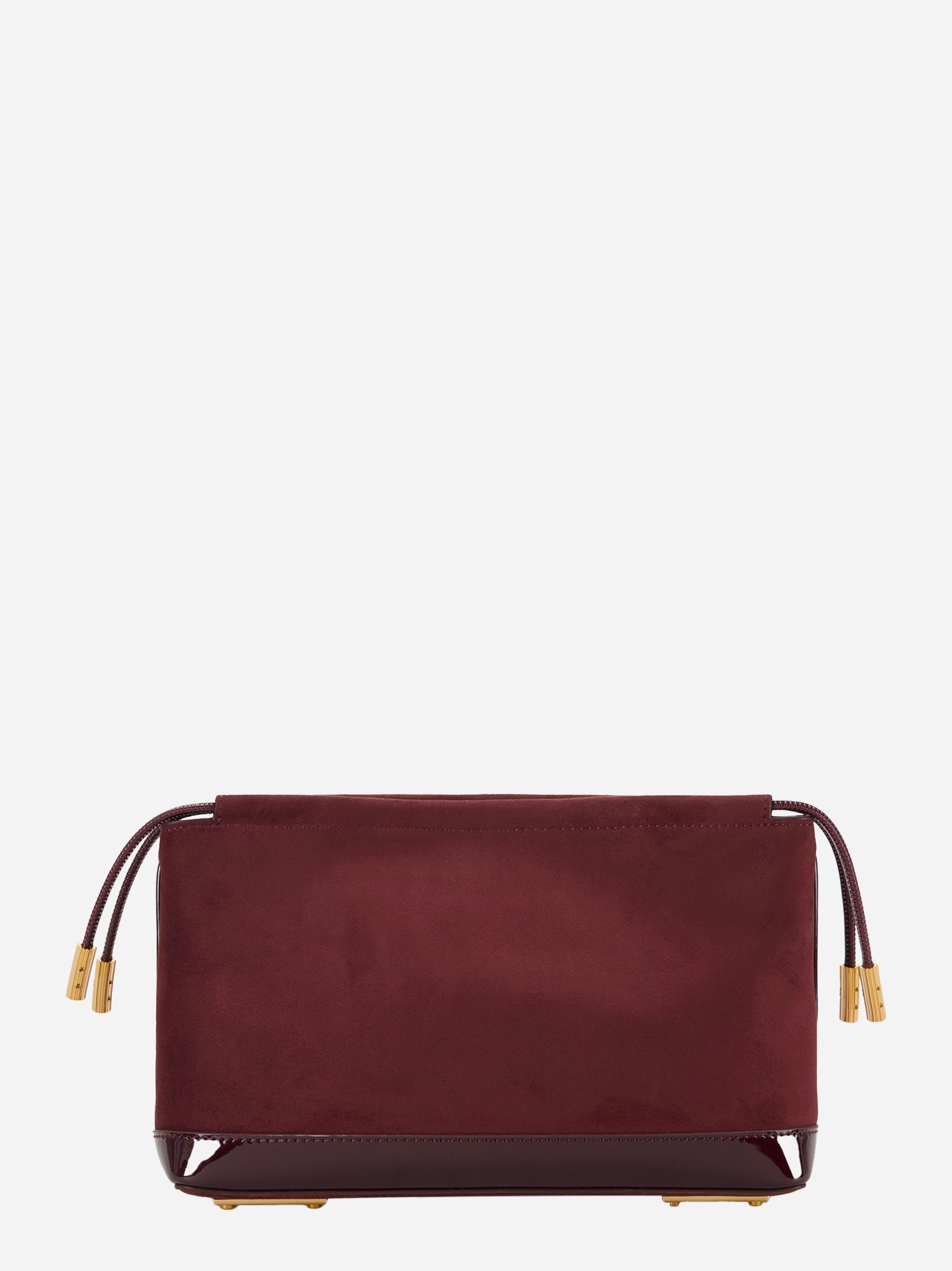 Pouch Elisabetta Franchi in suede bordeaux - vista frontale&quot;