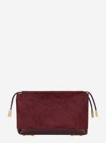 Retro della pouch bordeaux Elisabetta Franchi con logo inciso