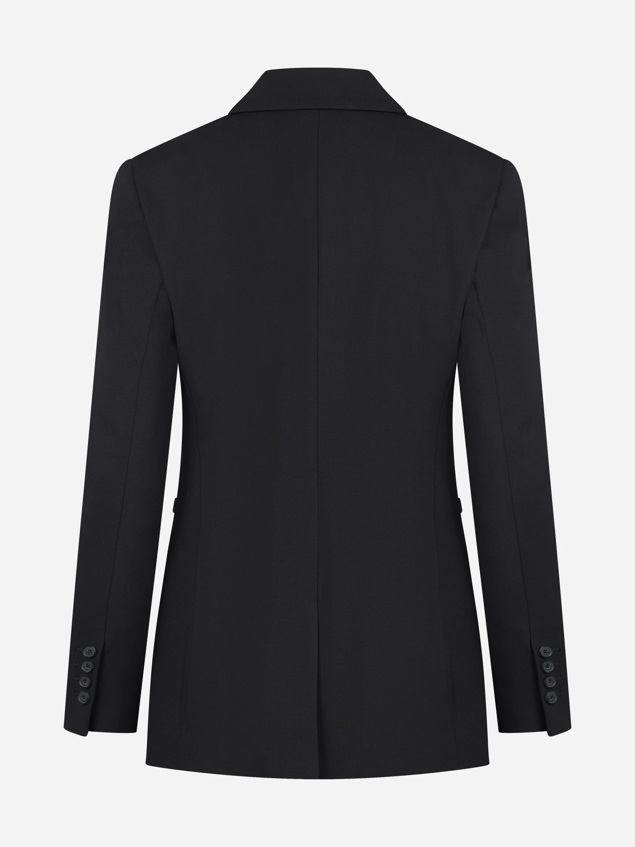 Blazer Romy doppiopetto in lana stretch nero - vista posteriore