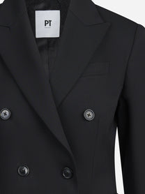 Blazer Romy doppiopetto in lana stretch nero - dettaglio del prodotto