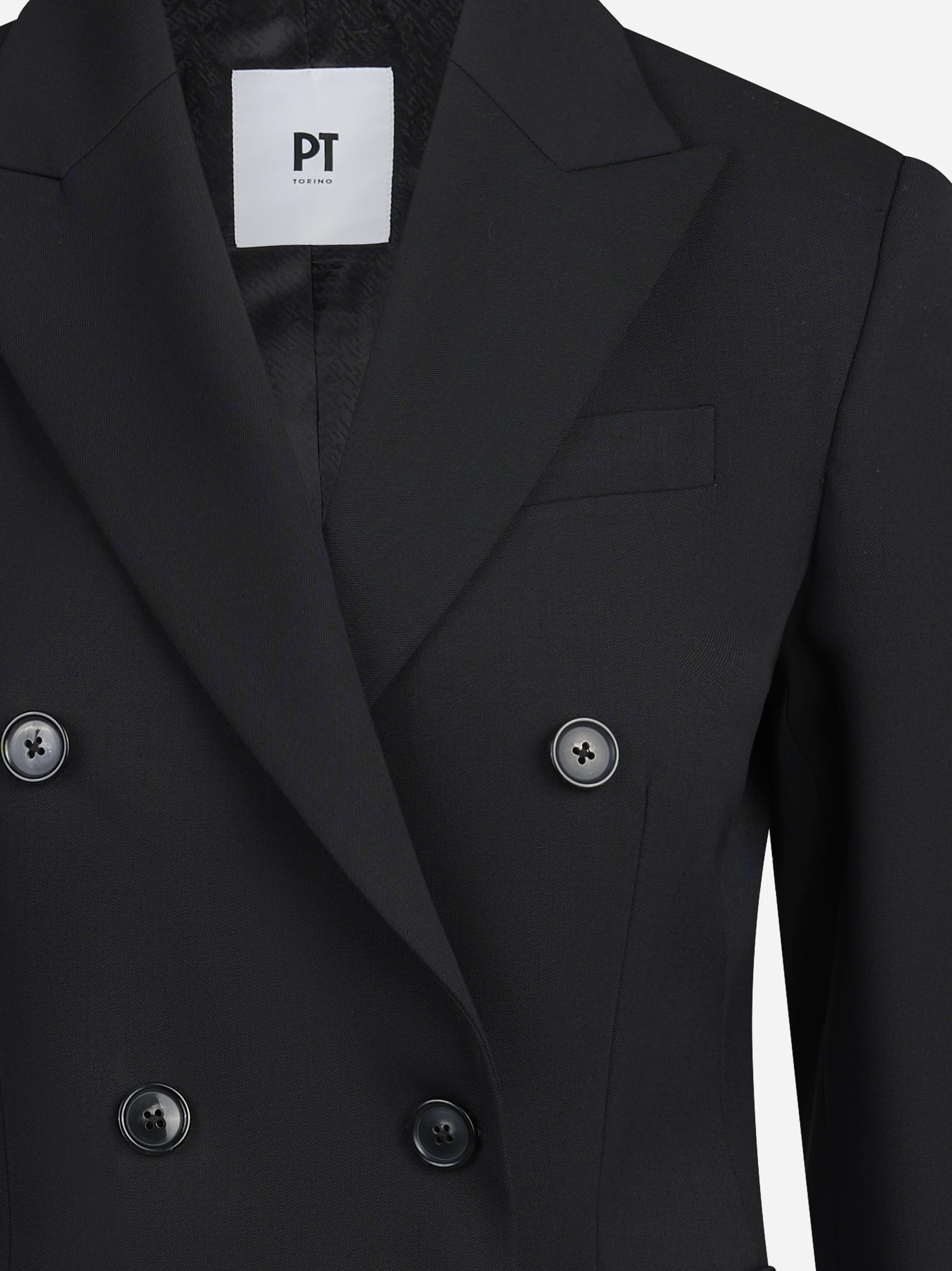 Blazer Romy doppiopetto in lana stretch nero - dettaglio del prodotto
