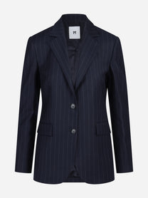 Blazer monopetto gessato blu - vista frontale