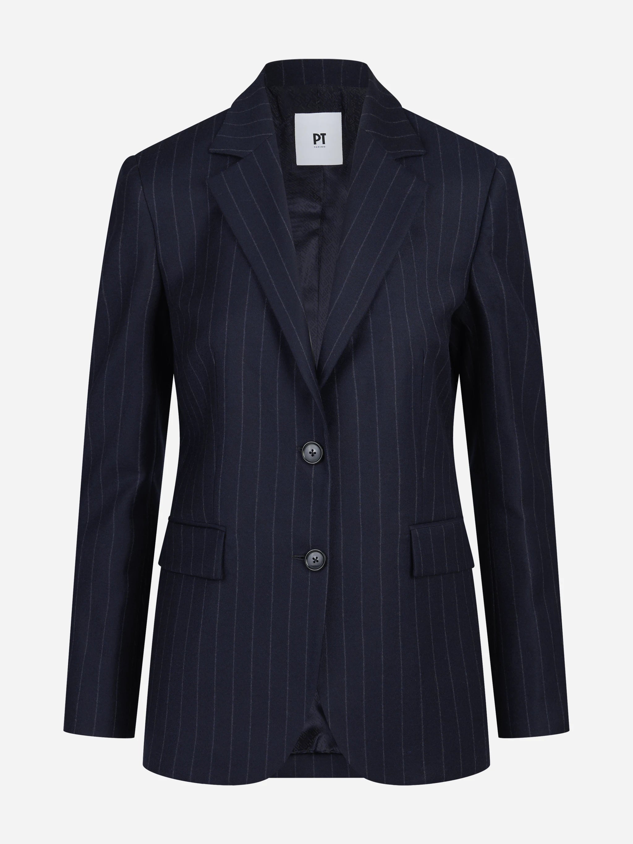 Blazer monopetto gessato blu - vista frontale
