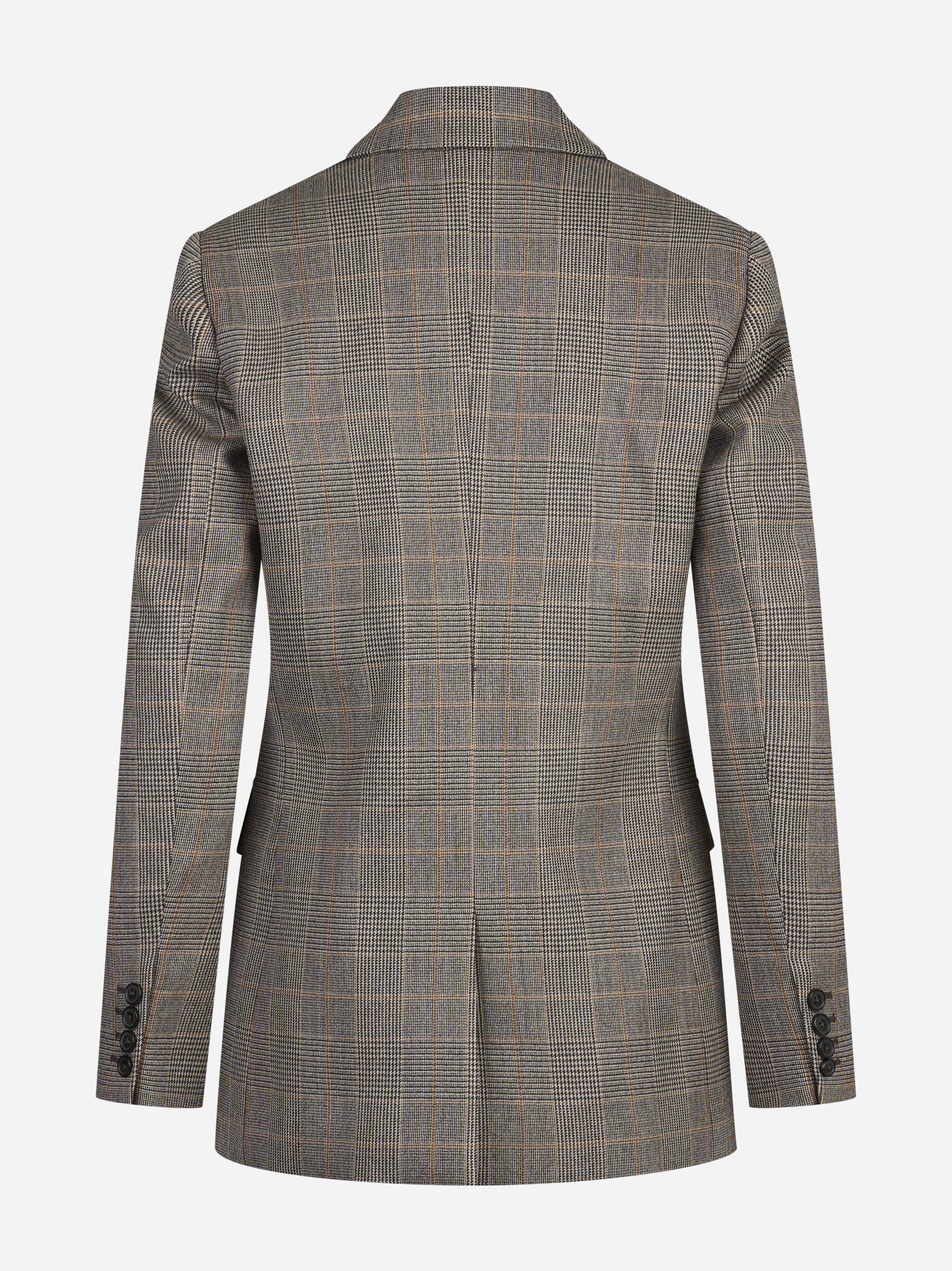 Blazer monopetto Principe di Galles beige - vista posteriore