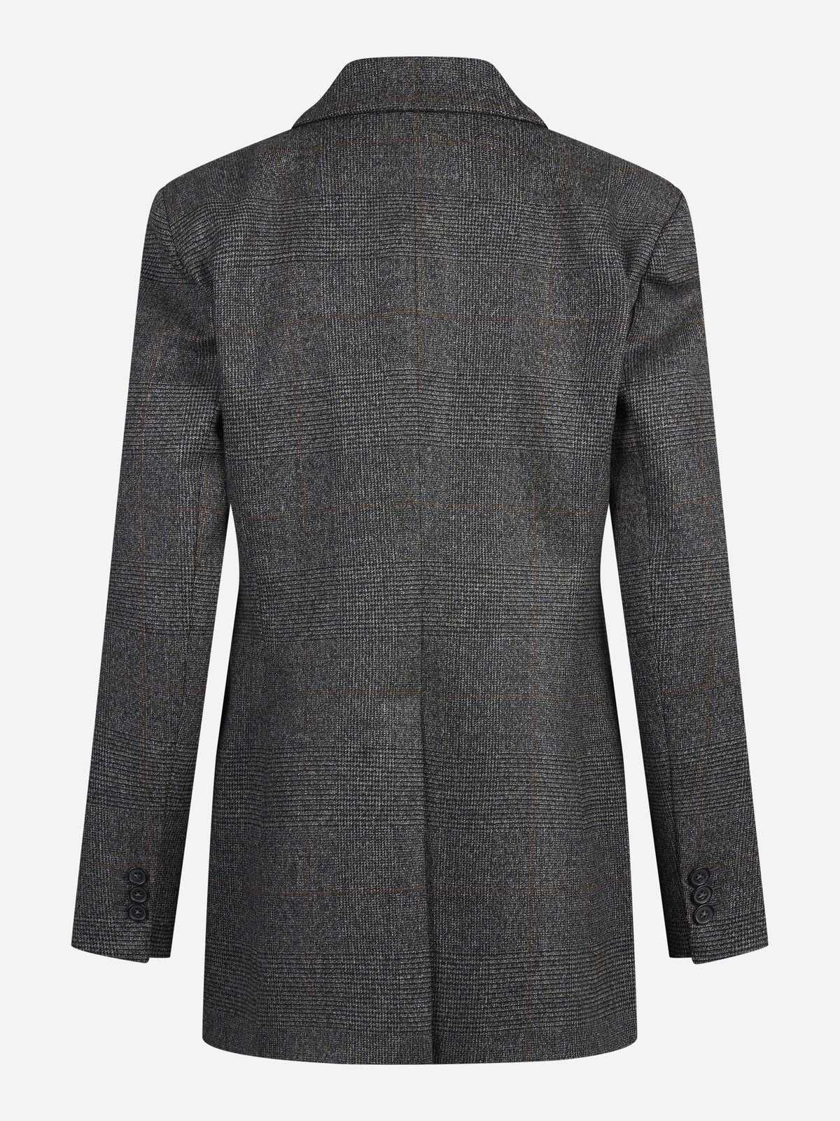 Blazer monopetto gessato in lana grigio - vista posteriore