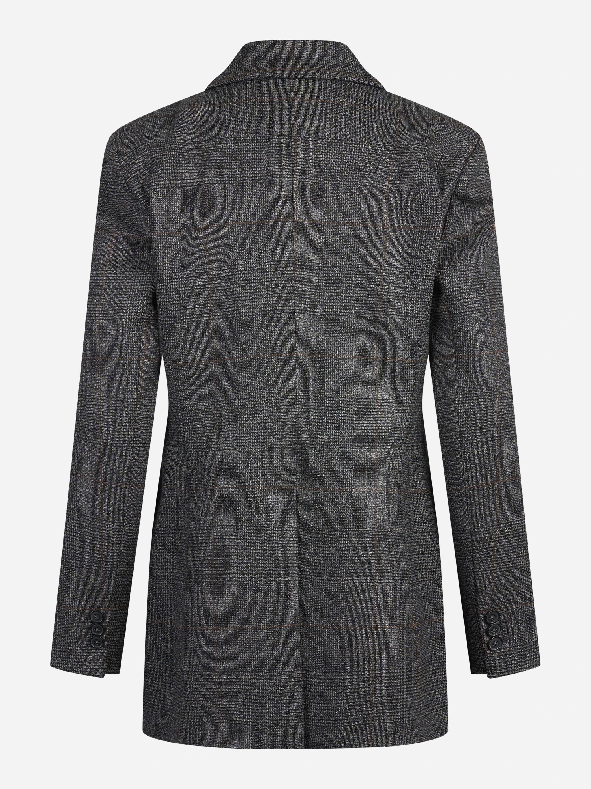 Blazer monopetto gessato in lana grigio - vista posteriore