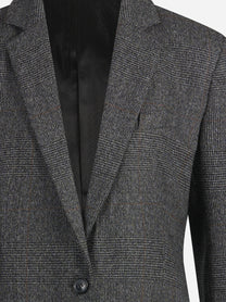 Blazer monopetto gessato in lana grigio - dettaglio del prodotto