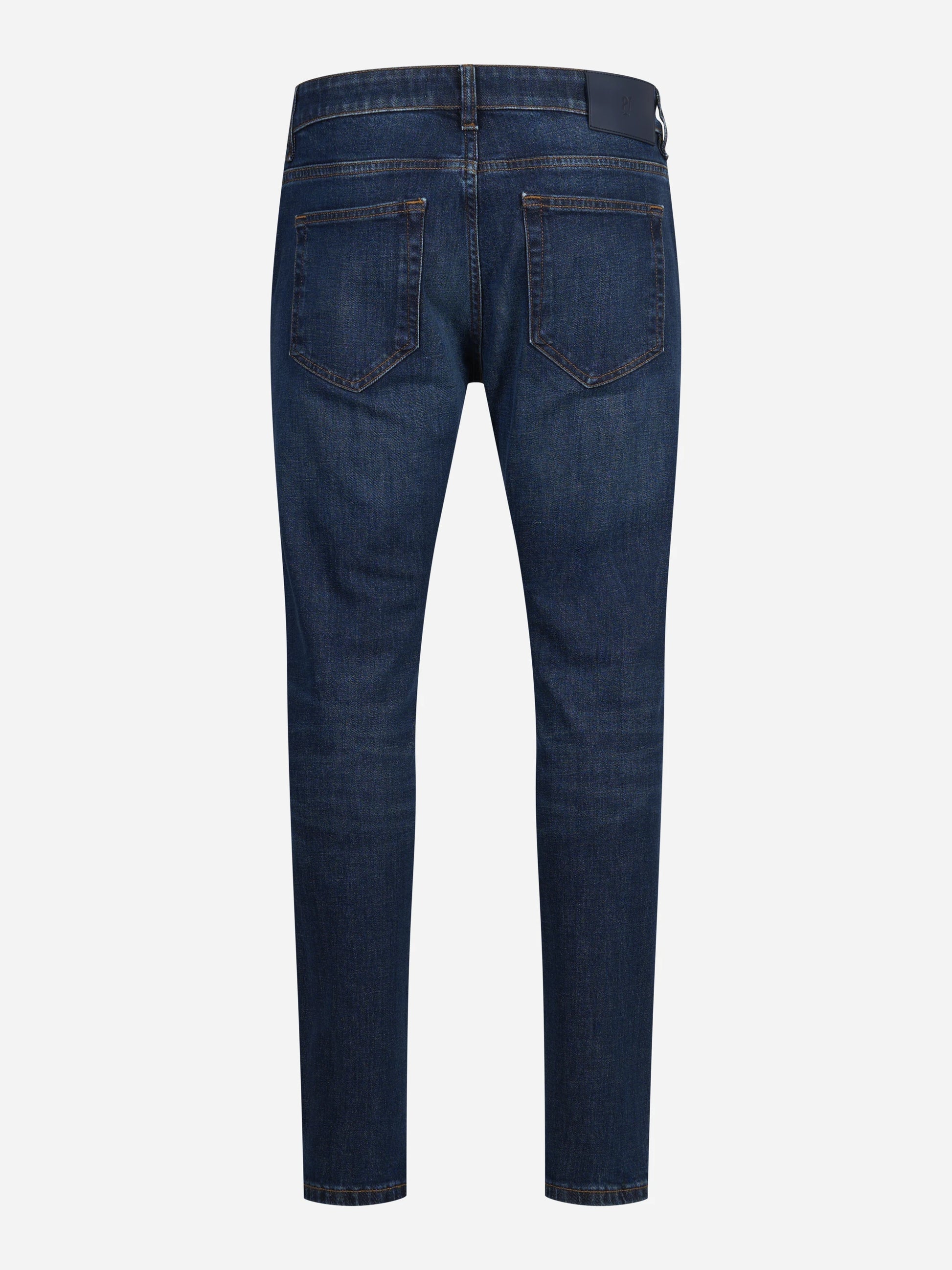 Jeans stretch in denim giapponese blu - vista posteriore