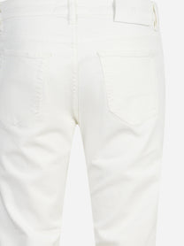 Jeans cinque tasche stretch bianchi - vista laterale e dettagli