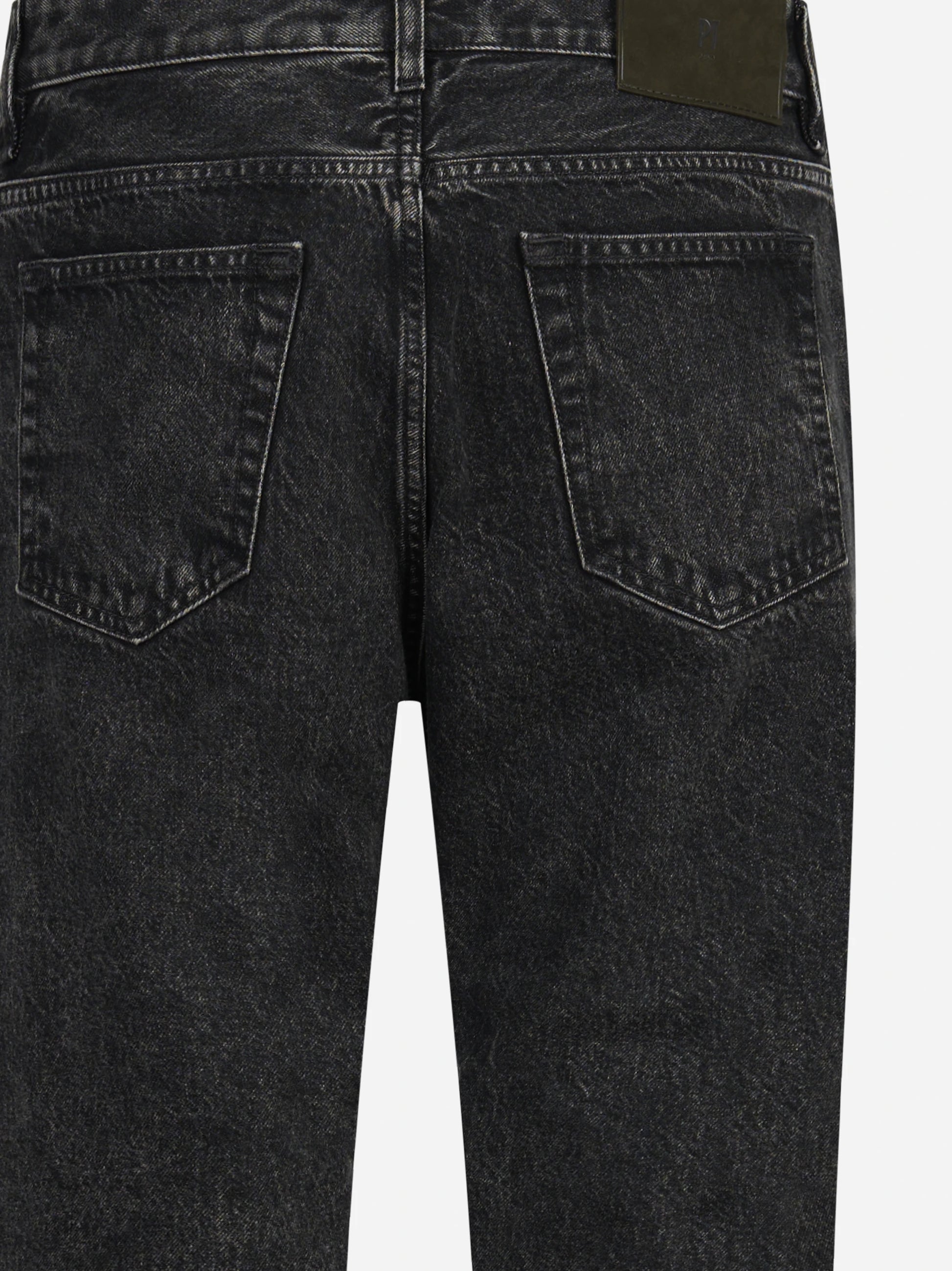 Jeans cinque tasche in denim nero - vista laterale e dettagli