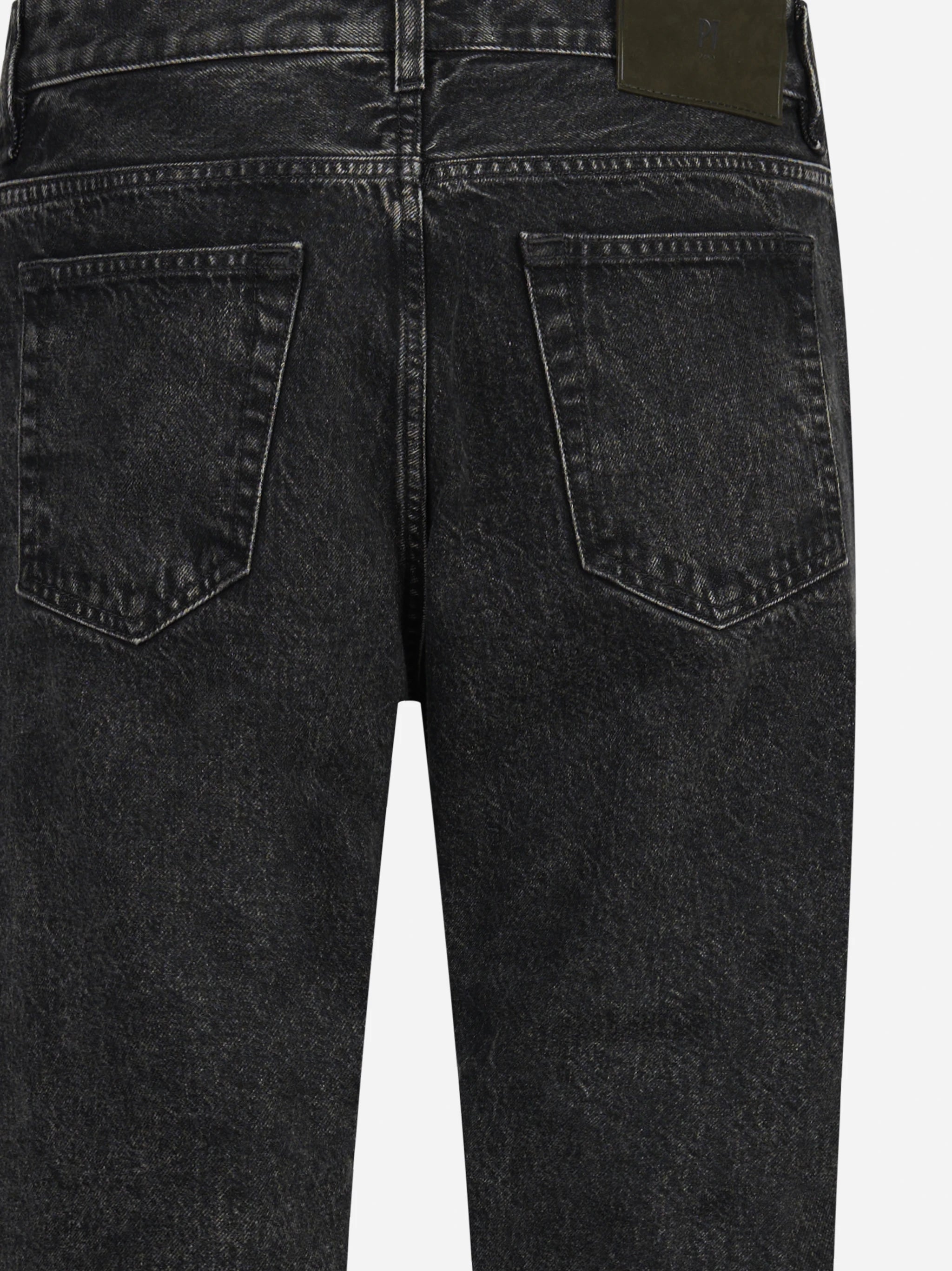 Jeans cinque tasche in denim nero - vista laterale e dettagli