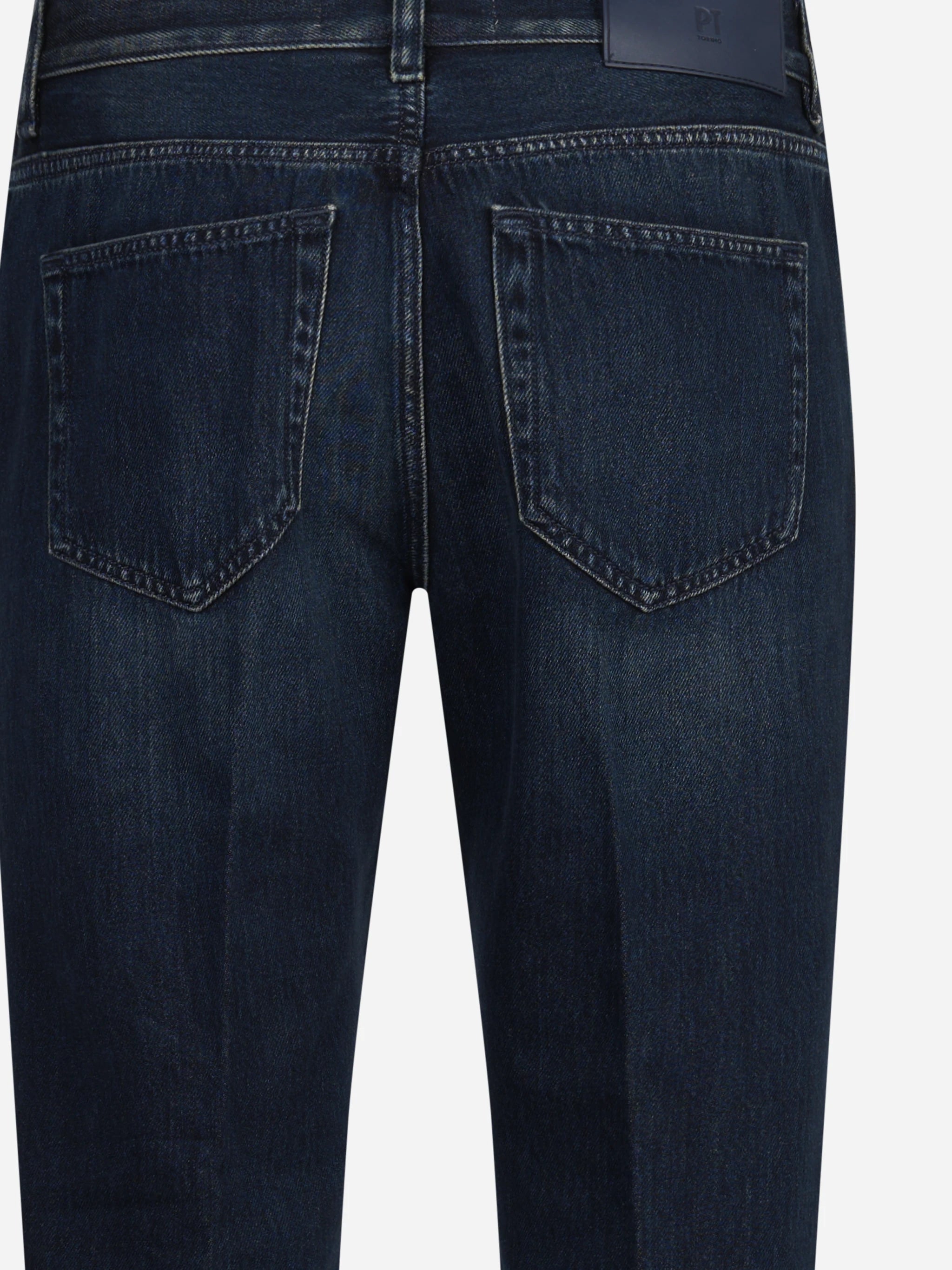 Jeans Fluid in denim di cotone e lyocell blu - vista laterale e dettagli