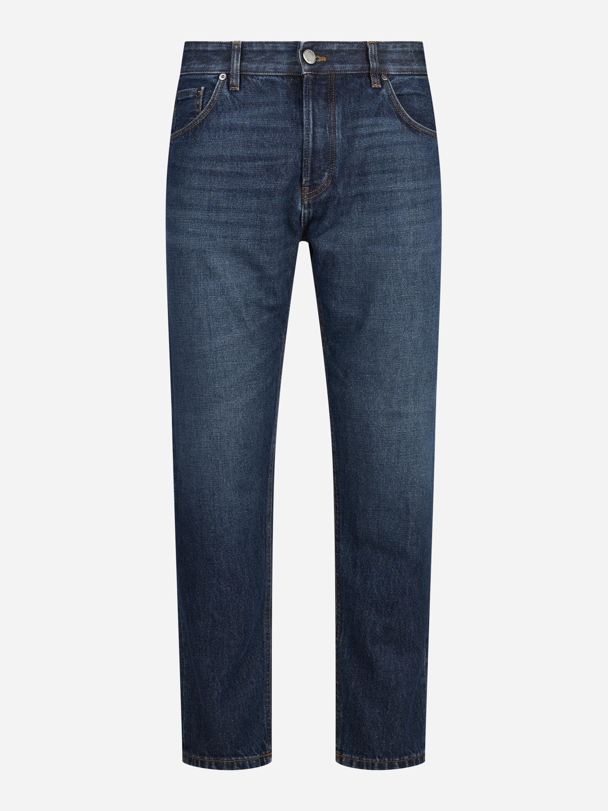 Jeans cinque tasche in denim pesante blu - vista frontale