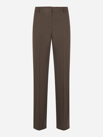 Pantalone PT TORINO Ambra in lana bi-stretch color caffè fronte