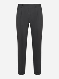 Pantalone carrot fit in lana stretch antracite PT TORINO fronte