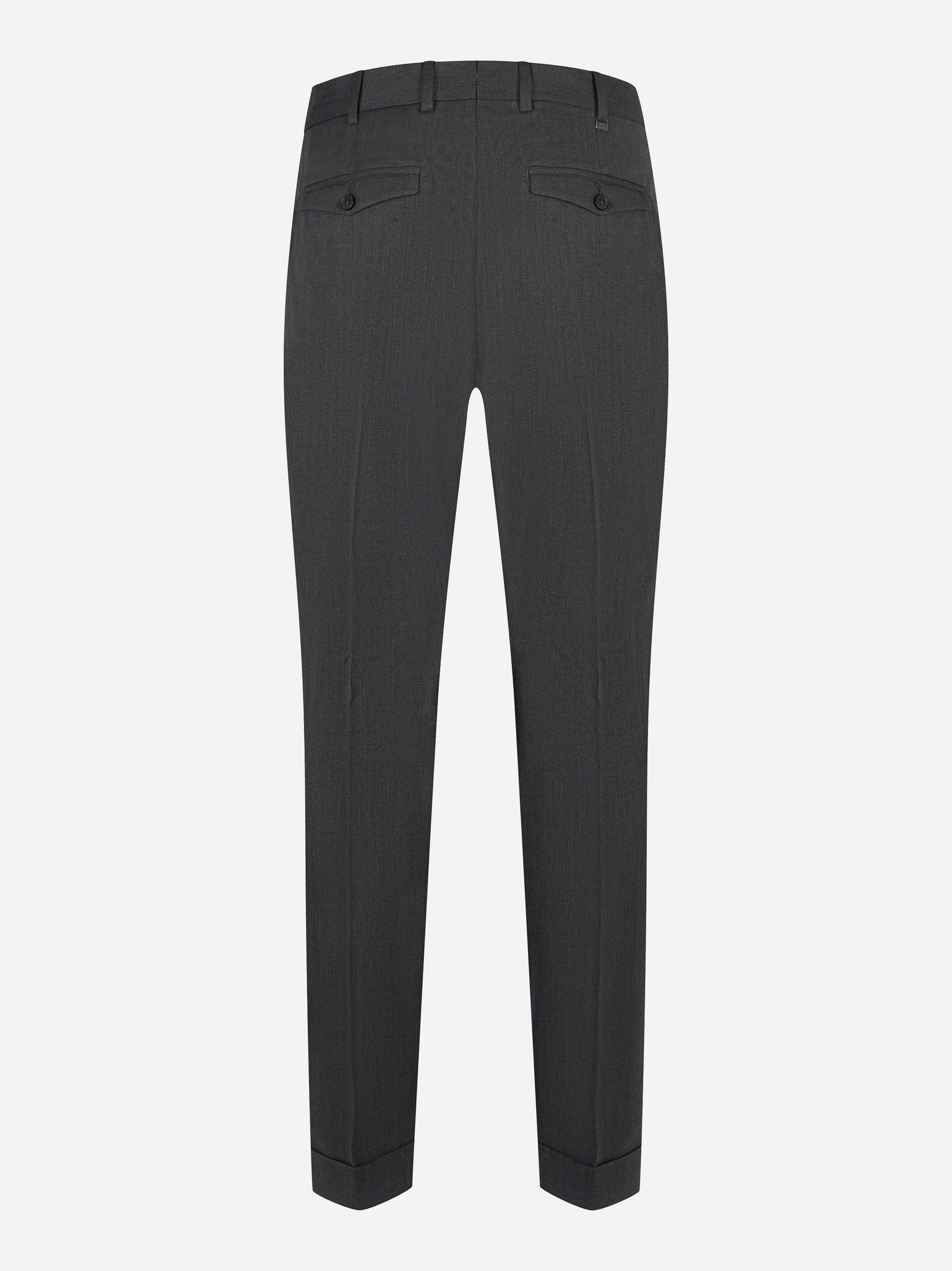 Pantalone carrot fit in lana stretch antracite PT TORINO retro