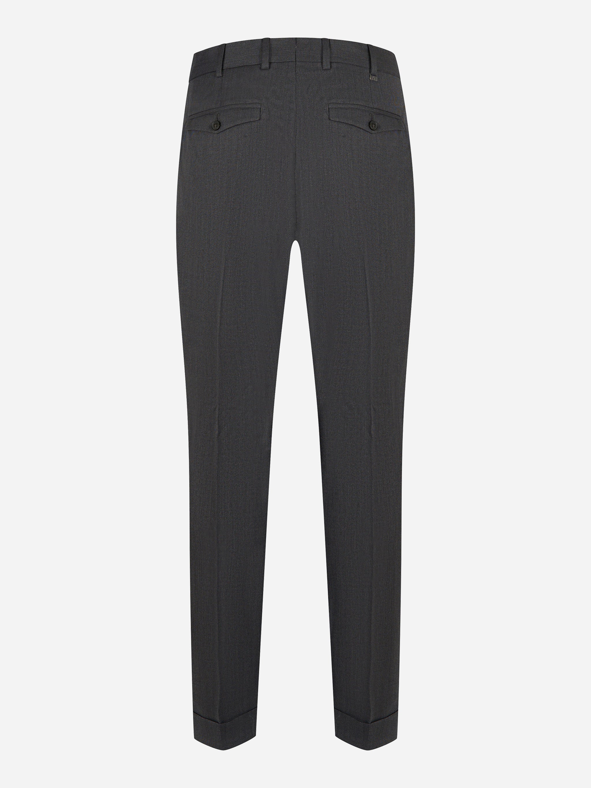 Pantalone carrot fit in lana stretch antracite PT TORINO retro