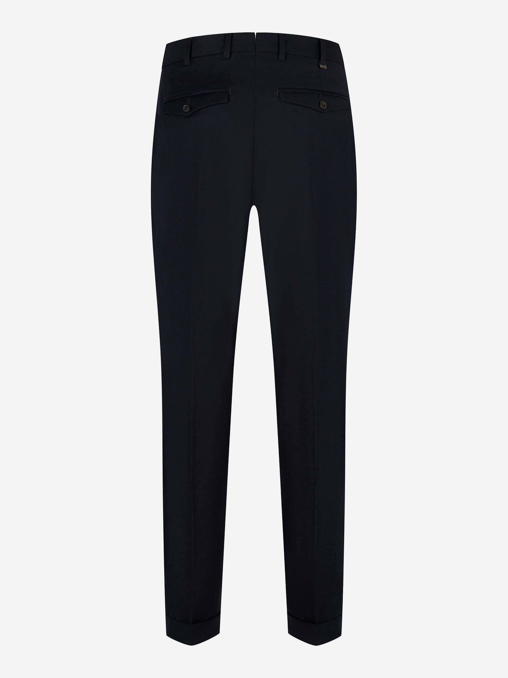 Pantalone PT Torino carrot fit in lana stretch blu notte retro