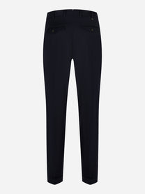Pantalone PT Torino carrot fit in lana stretch blu notte retro