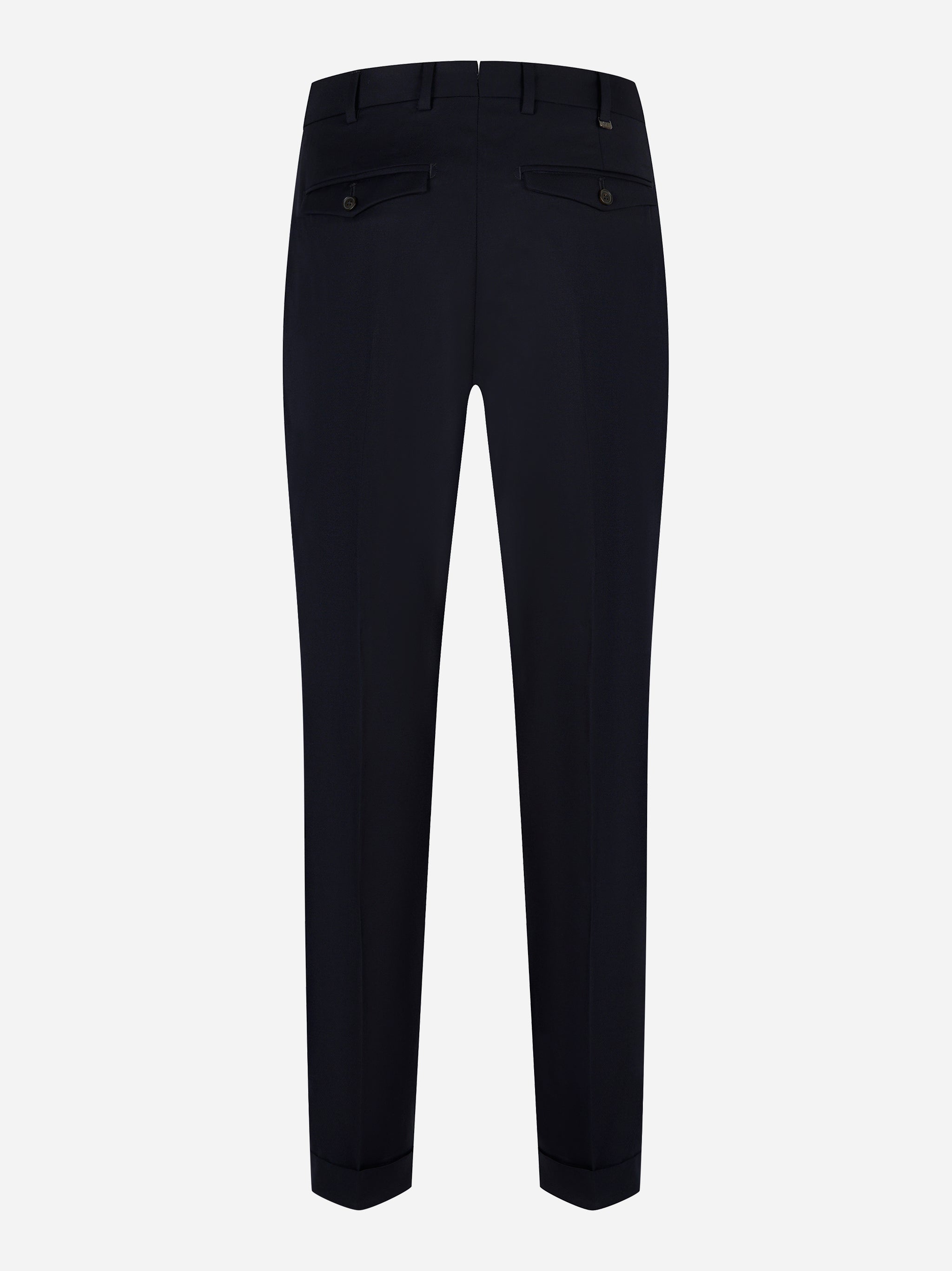 Pantalone PT Torino carrot fit in lana stretch blu notte retro