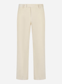 Pantalone PT Torino Emma panna in cotone stretch, fronte