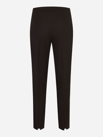 Pantalone PT TORINO Gioia marrone in lana bi-stretch con spacchetti al fondo, vista posteriore