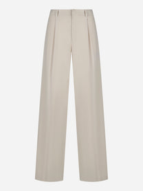 Pantalone PT TORINO Lola color sabbia in lana stretch, vista frontale