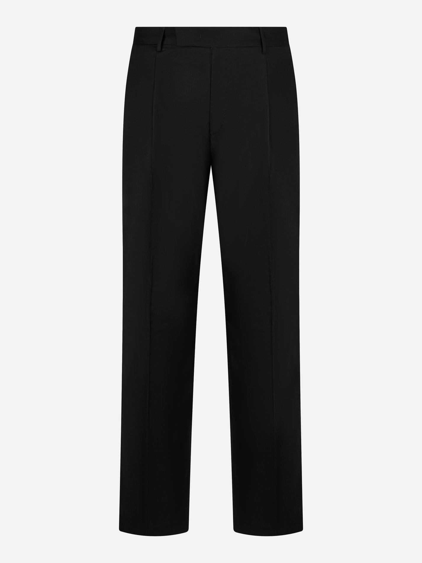 Pantalone PT Torino Quindici loose fit in lana e viscosa nero - fronte
