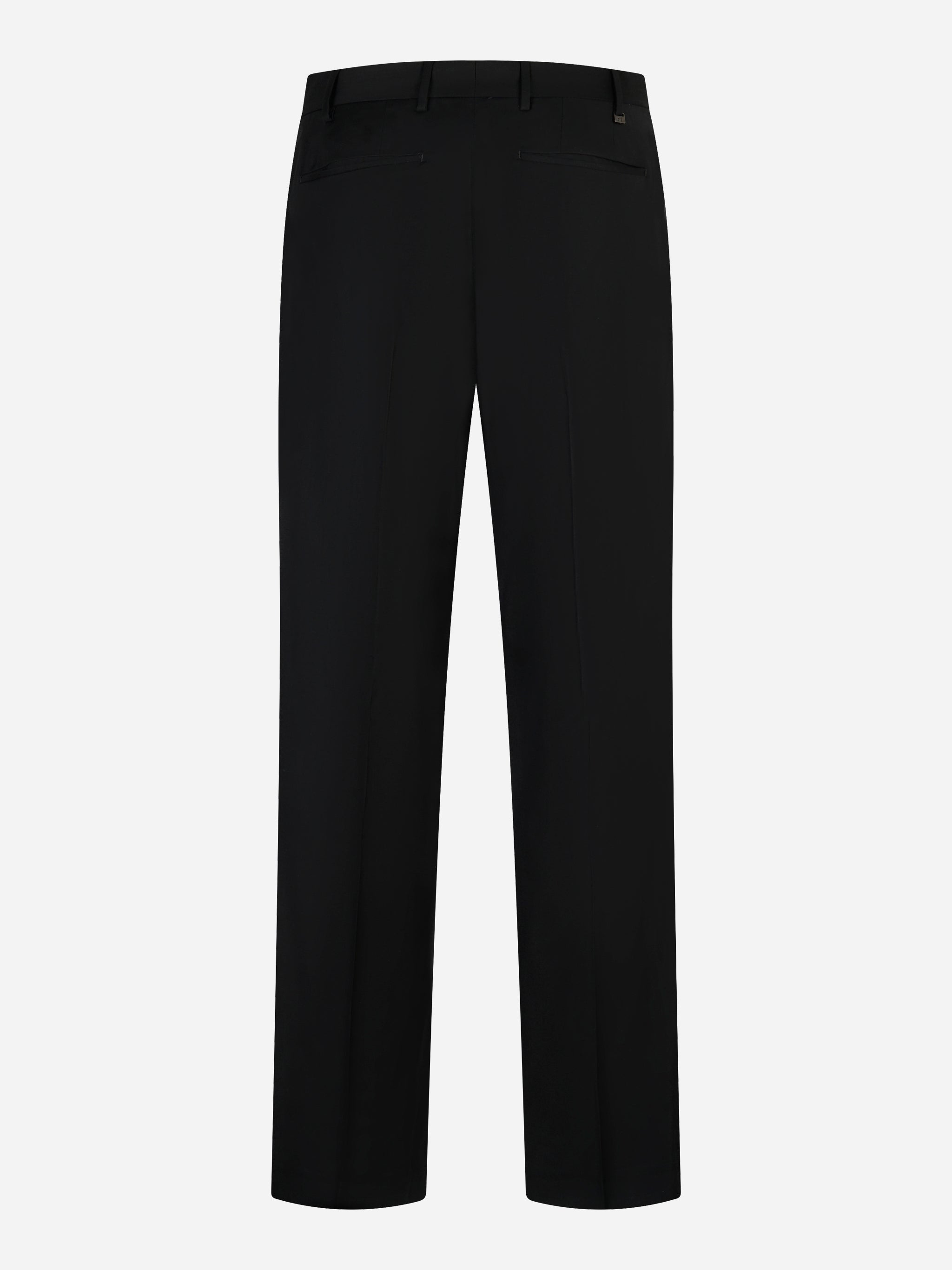 Pantalone PT Torino Quindici loose fit in lana e viscosa nero - retro