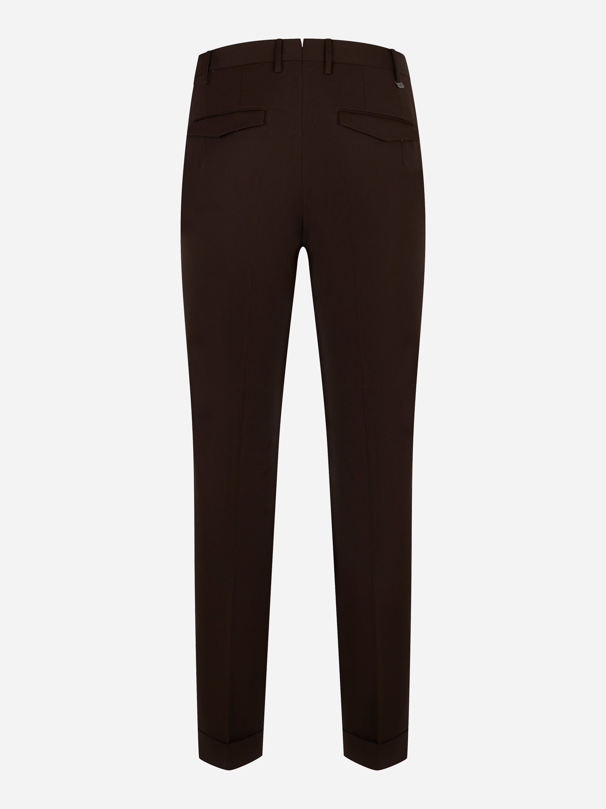 Pantalone PT Torino Master slim fit in lana stretch marrone retro