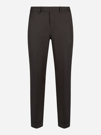 Pantalone PT TORINO Master slim fit in lana stretch marrone fronte