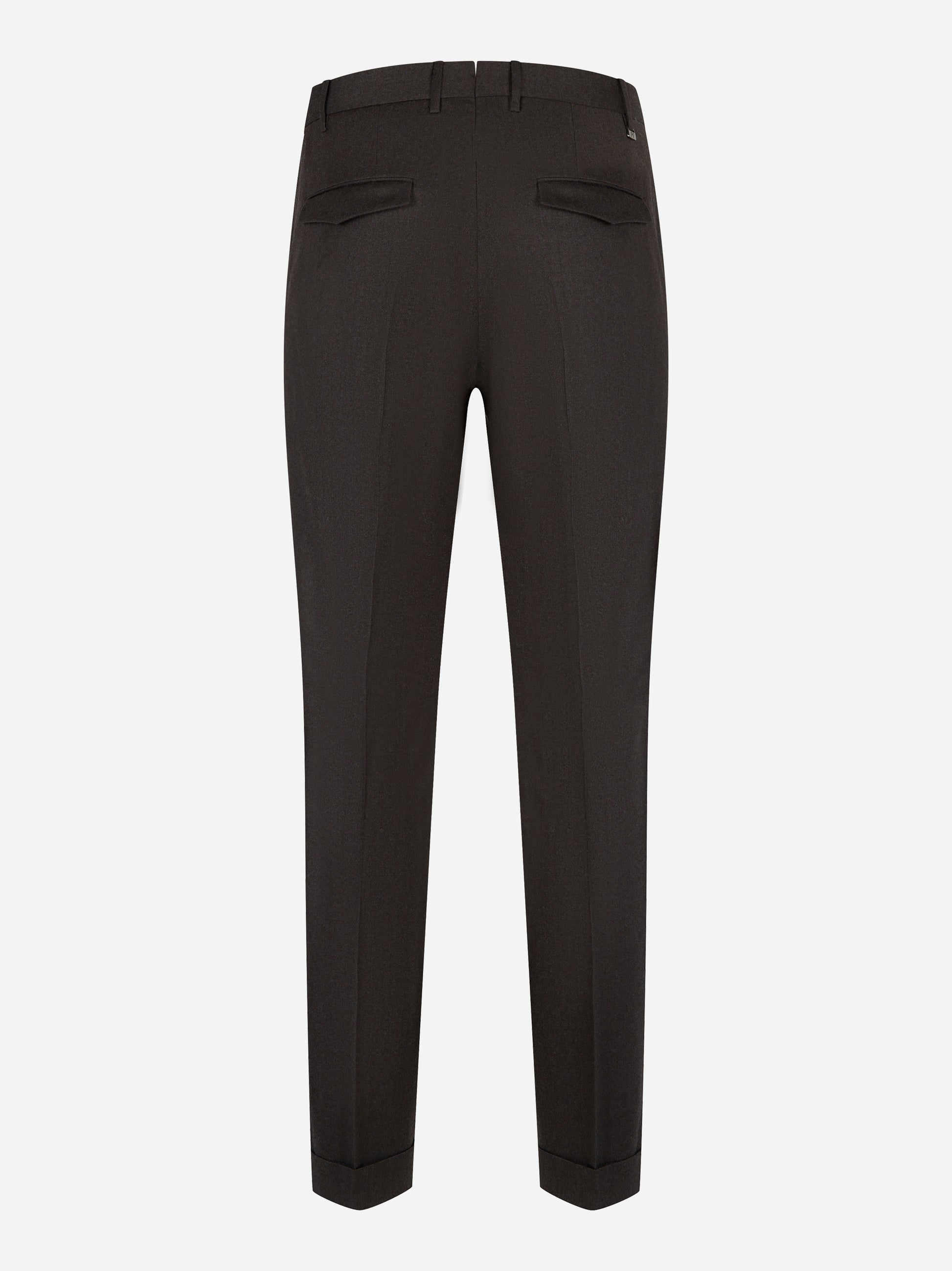 Pantalone PT TORINO Master slim fit in lana stretch marrone retro