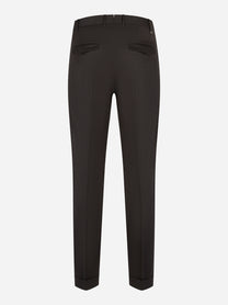 Pantalone PT TORINO Master slim fit in lana stretch marrone retro