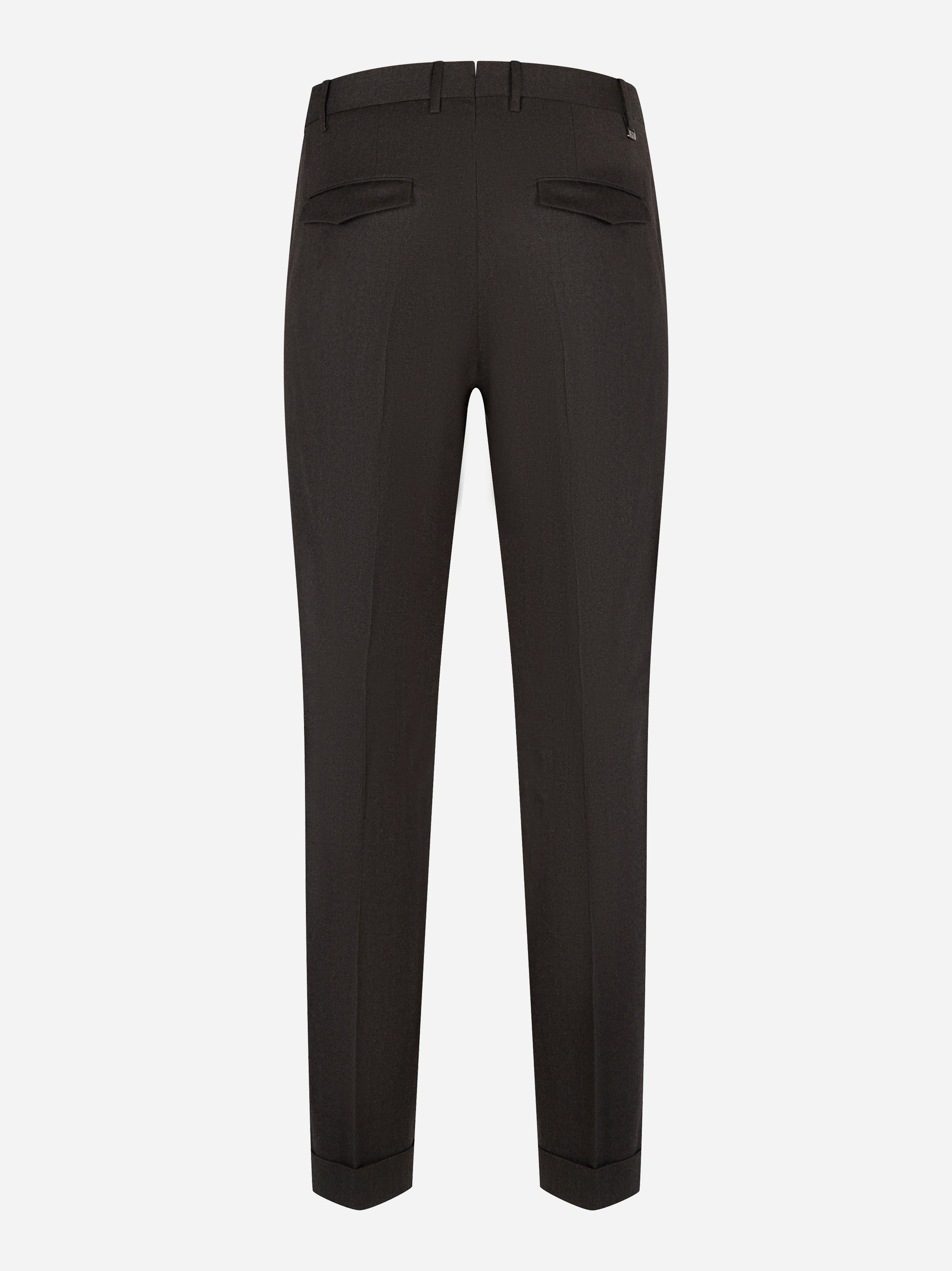 Pantalone PT TORINO Master slim fit in lana stretch marrone retro