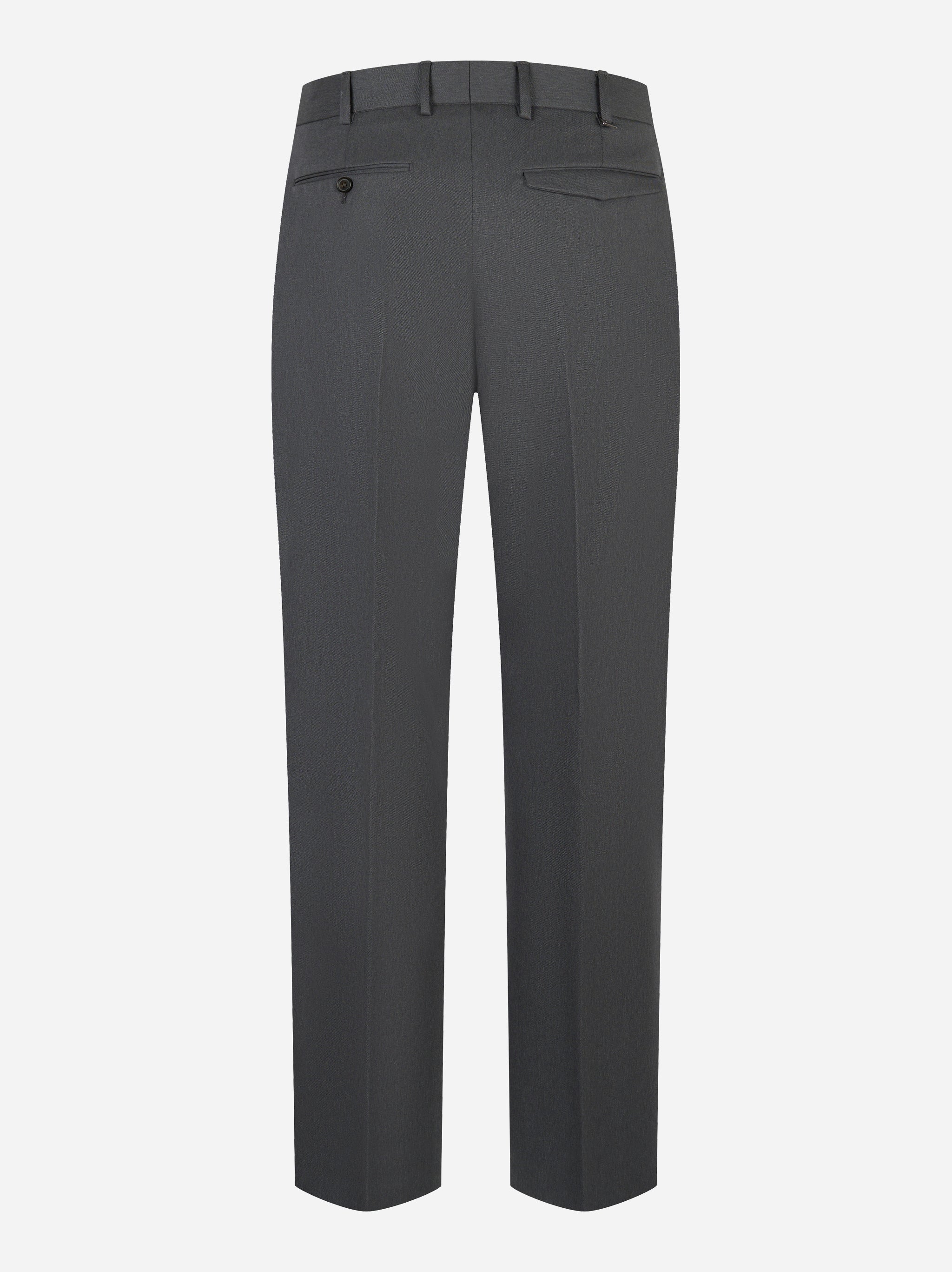 PT TORINO pantalone Michael regular fit grigio in tela di lana - retro