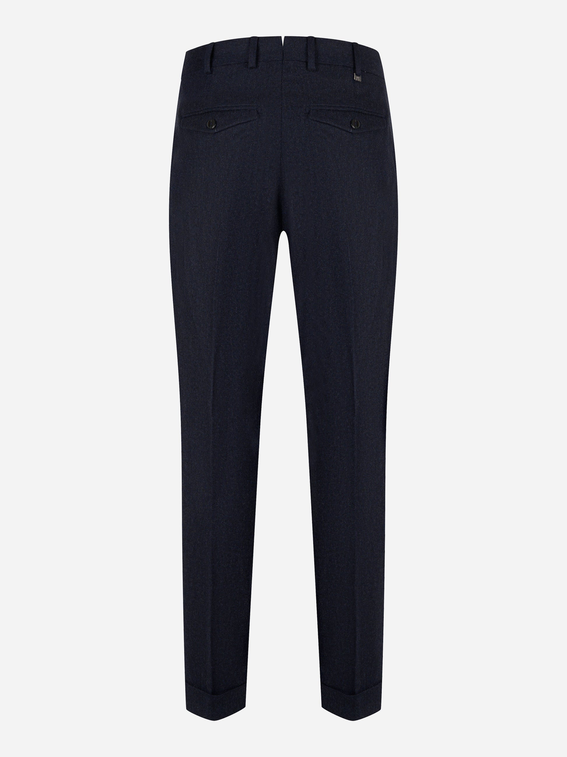 Pantalone PT TORINO Rebel blu navy in flanella con pince - vista posteriore