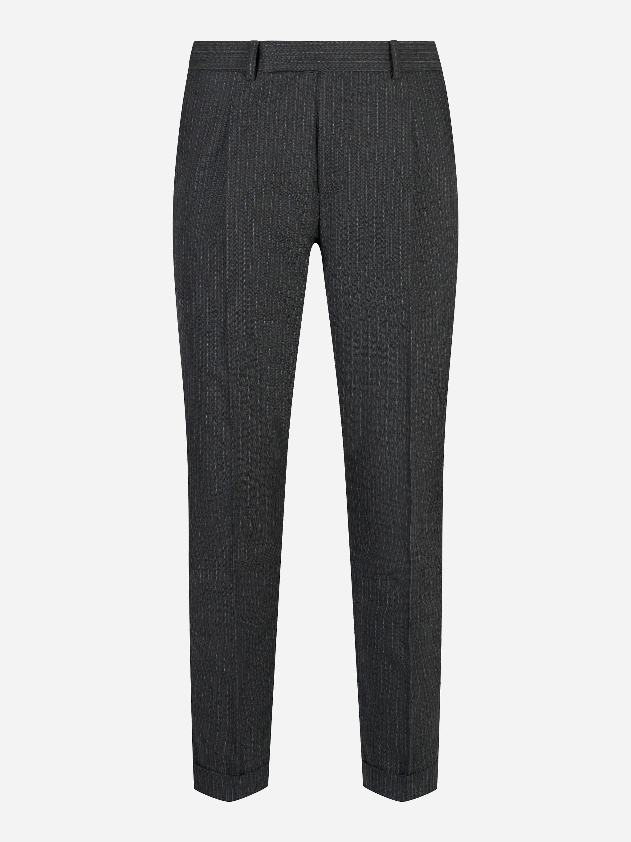 Pantalone PT TORINO Rebel in lana gessata grigia, vista frontale